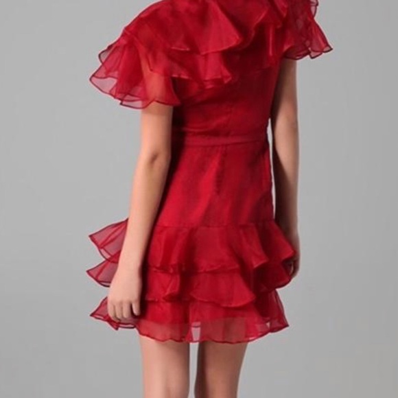 🎁🌹New Rachel Zoe Red Ruffled Dress🌹🎁 - Picture 2 of 7